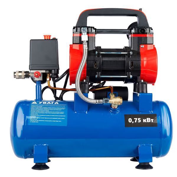Компрессор 8л ENERSOL ES-AC100-8-2OF (0.75кВт/100л/мин/2 цилиндра/безмасляный) ES-AC100-8-2OF фото