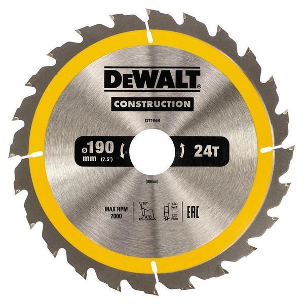 Купити Диск пильний 190 х 30 (24Т) DeWALT DT1944 в Україні у Tools Store