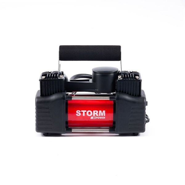 Автомобильный компрессор для шин 17 R Storm Bi-Power 2-цилиндровый с зажимами АКБ 10 Атм 85 л/мин 360 Вт (2040 20400 фото
