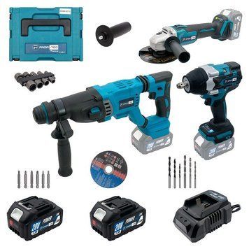 Купити Набір акумуляторний PROFI-TEC Combo Set 3/5 (PBH201BL/DTW800BL/DGA20BL/2акум.20В 4Аг/зарядний/кейс) в Україні у Tools Store