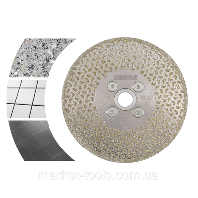 Якісний диск алмазний BIHUI GALVANIC 125 мм для різки і шліфування з фланцем М14 (DCWME5) : диск 125 мм DCWME5 фото