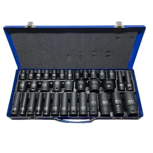Купити Набір головок 1/2" ударні E.C. ALFA ALIS35E (8-32мм*38мм/10-24мм*78мм/35шт./металевий кейс) в Україні у Tools Store