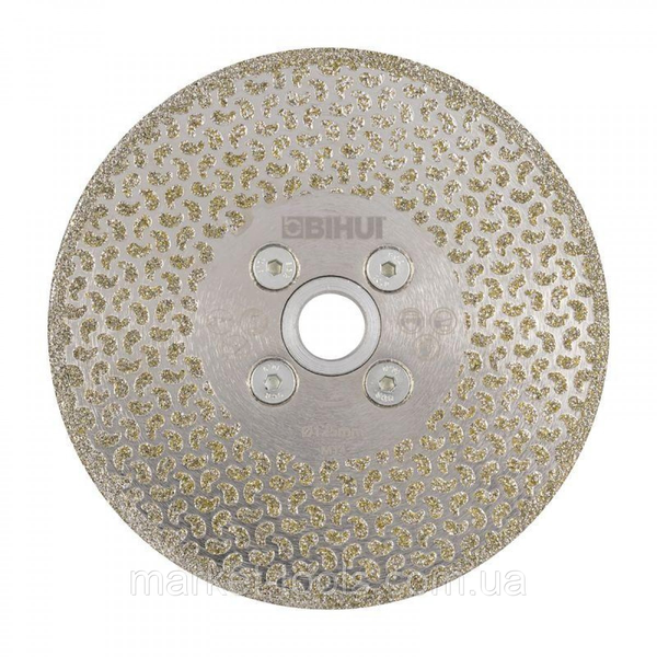 Якісний диск алмазний BIHUI GALVANIC 125 мм для різки і шліфування з фланцем М14 (DCWME5) : диск 125 мм DCWME5 фото