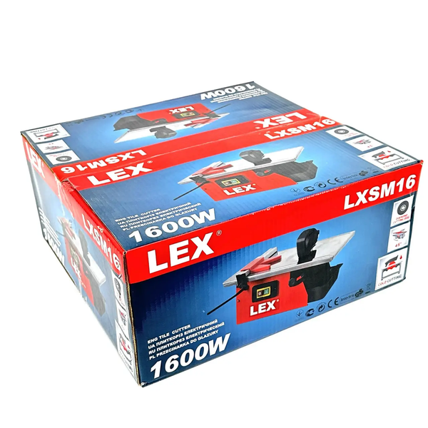 Мощный плиткорез электрический водяной LEX LXSM16 : 1600 Вт, диск 180 мм, посадочное 25.4 мм, 2950 об/мин LXSM16 фото