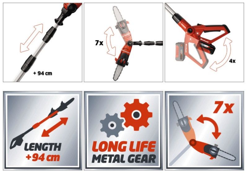 Высоторез аккумуляторный Einhell GE-LC 18 LI T Solo (3410810) 1635 фото