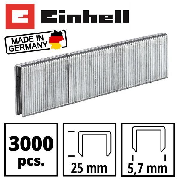 Купити Скоби до степлера Einhell 5,7 на 25 мм (3000 шт.) 4137860 в Україні у Tools Store