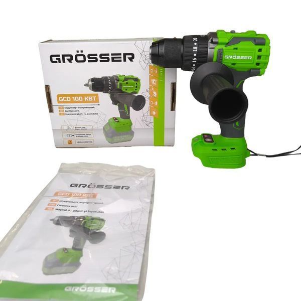 Купити Шурупокрут акумуляторний GROSSER GCD 100 KBT (20В/каркас/100Нм) в Україні у Tools Store