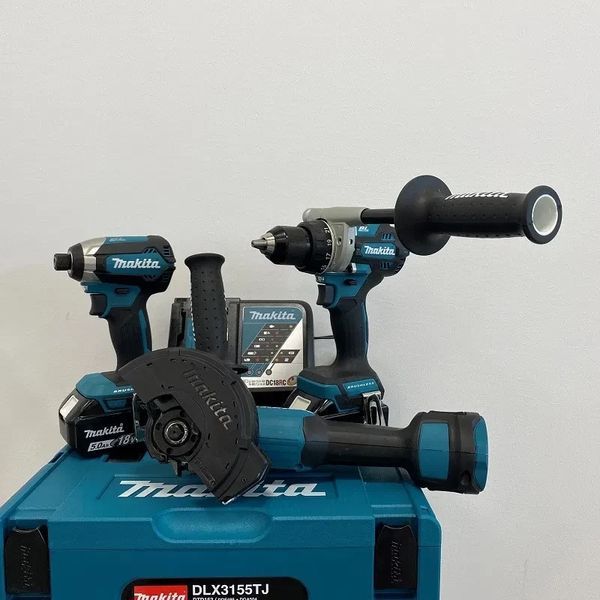 Набор инструментов Makita DLX3155TJ (DDF486, DTD153, DGA504) : шуруповерт, винтоверт,болгарка DLX3155TJ фото
