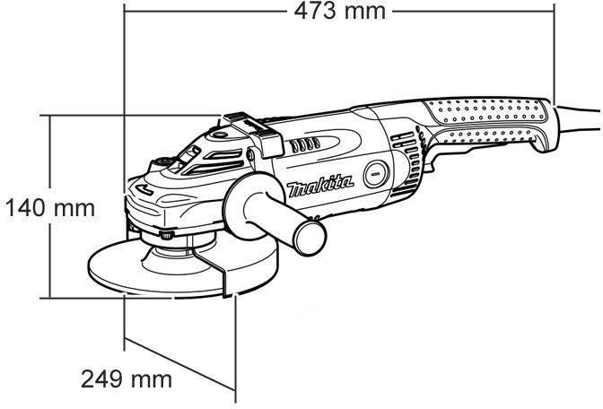 Мощная электрическая угловая шлифмашина (болгарка) MAKITA GA9020RF: 2200 Вт, 230мм 1940 фото