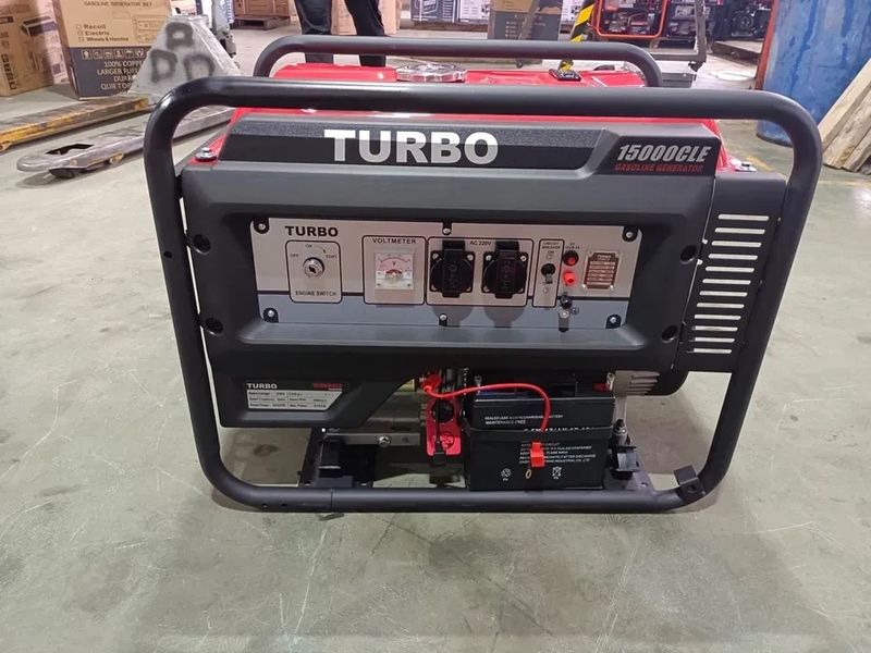 Профессиональный бензиновый генератор (электрогенератор) TURBO 15000CLE 6.0/6.5 кВт электростартер 15000CLE фото