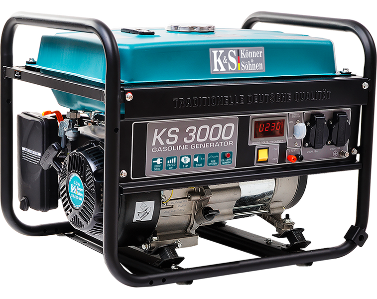 Професійний генератор бензиновий (електрогенератор) Konner&Sohnen KS 3000 : 2.6/3.0 кВт бензогенератор для дому KS 3000 фото