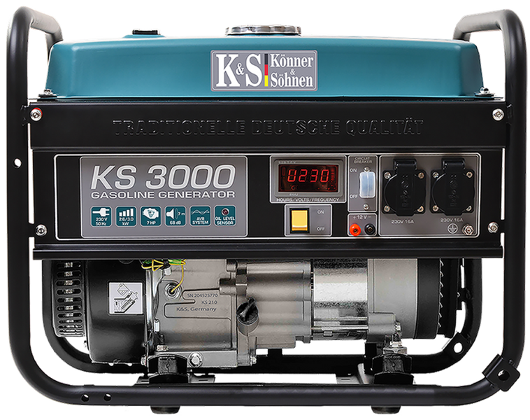 Професійний генератор бензиновий (електрогенератор) Konner&Sohnen KS 3000 : 2.6/3.0 кВт бензогенератор для дому KS 3000 фото