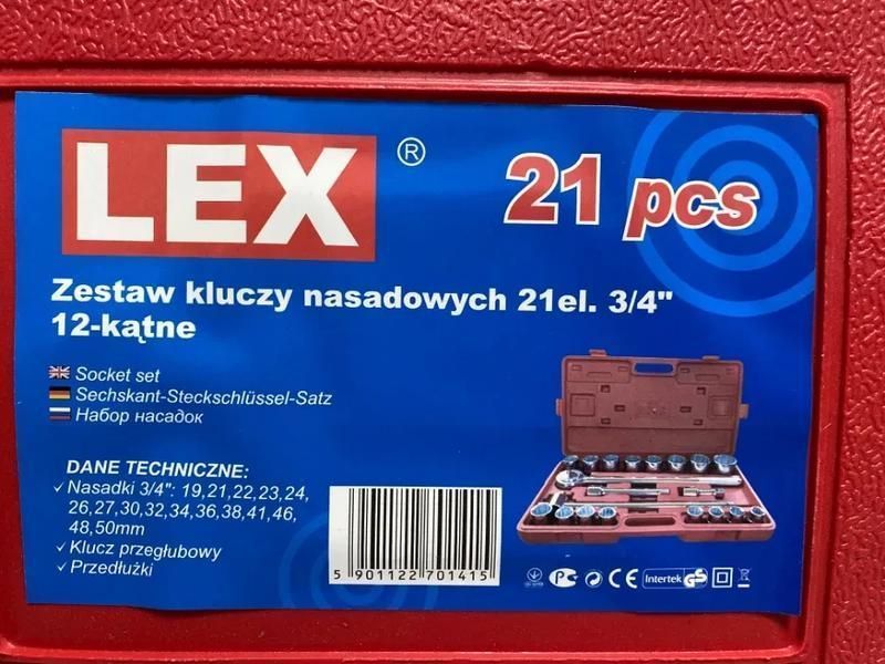 Купити Набір головок і комплектуючих для грузових машин LEX 21шт. 12 гр 3/4" (19 - 50 мм) в Україні у Tools Store