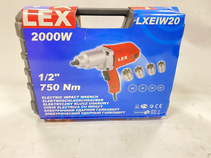 Купити Потужний гайковерт ударний електричний LEX LXEIW20 : 1/2", 2000 Вт, 700Нм, Польща в Україні у Tools Store