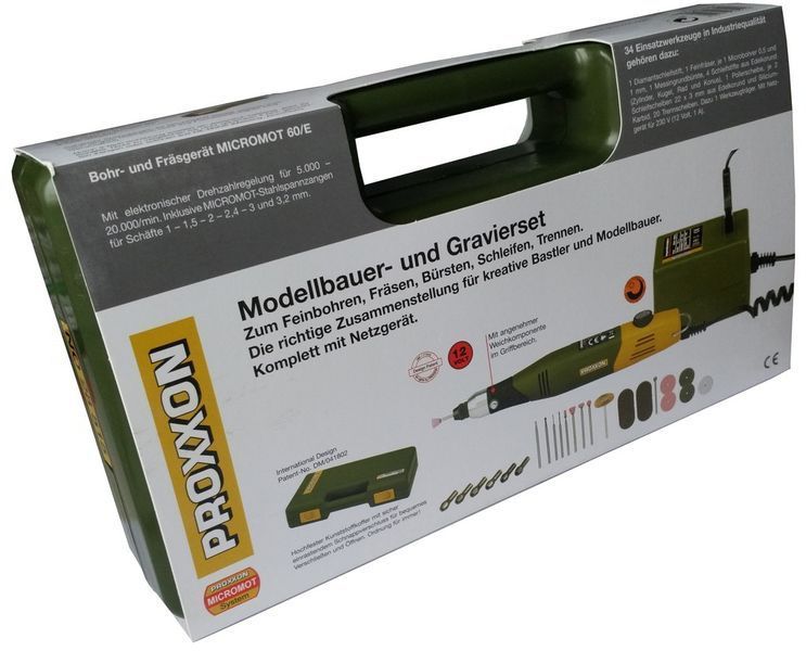 Купити Високоточна бормашина (гравер) Proxxon Micromot 60/E (28515), Кейс, 34додаткових насадки, Німеччина в Україні у Tools Store