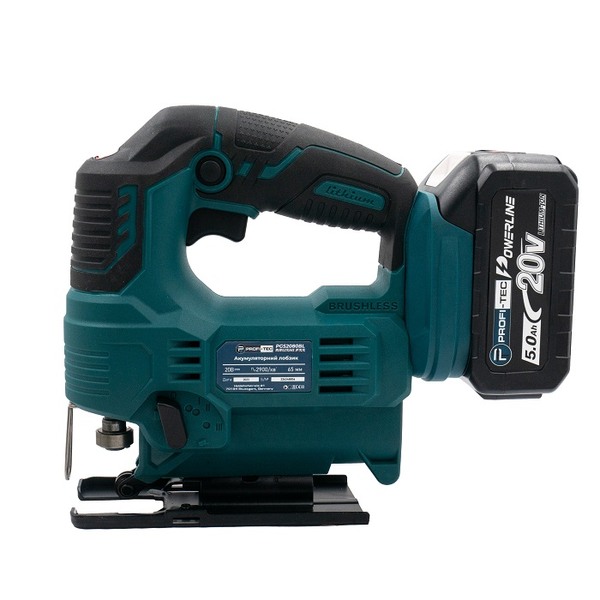 Аккумуляторный лобзик PROFI-TEC PGS2080BL POWERLine: с АКБ 20V 4.0 Ah 007069 фото