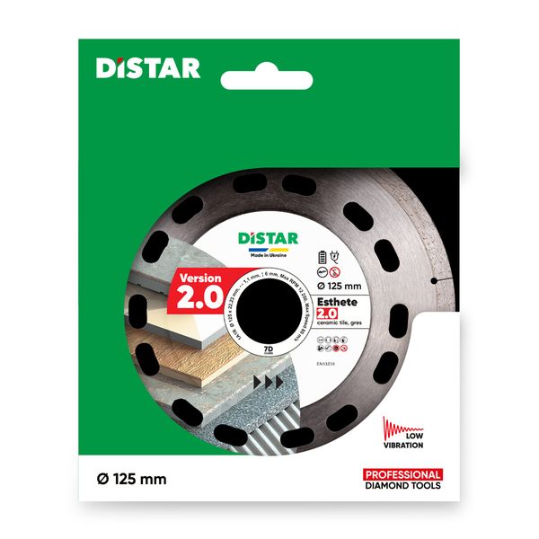 Диск алмазный отрезной Distar 1A1R 125x22,23 Esthete 2.0 : диск 125х22,23/х1,1мм, керамика, керамогранит 10126024010 фото