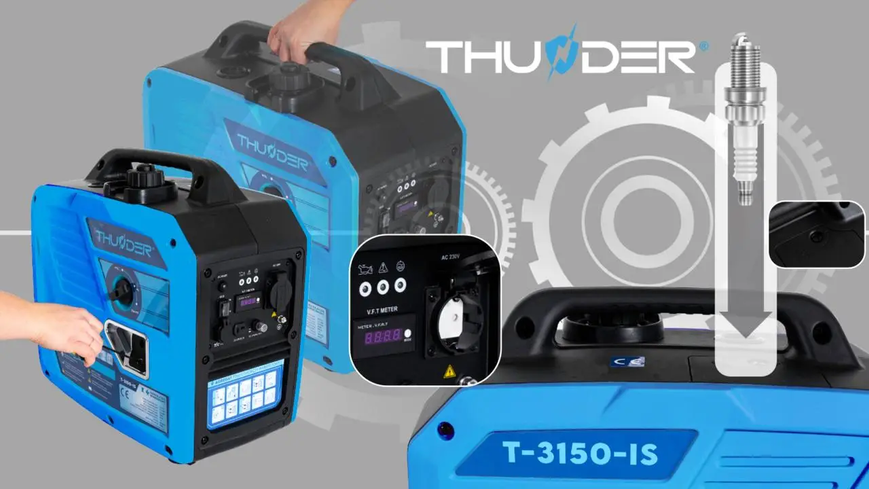 Профессиональный генератор инверторный THUNDER Т-3150-IS : 2.5/2.8 кВт, ручной запуск, однофазный, 5.5 л.с. Т-3150-ІS фото