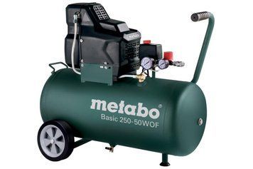 Купити Компресор безмасляний Metabo Basic 250-50 W OF (601535000): ресивер 50л, 220 л/хв., 1,5 кВт, 8 бар, 29 кг в Україні у Tools Store