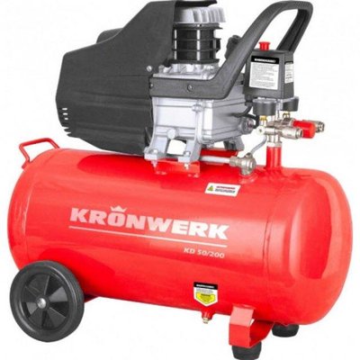 Масляный компрессор KRONWERK KD 50/200 : 1.5 кВт, 198 л/мин, 50 л 58043 58043 фото