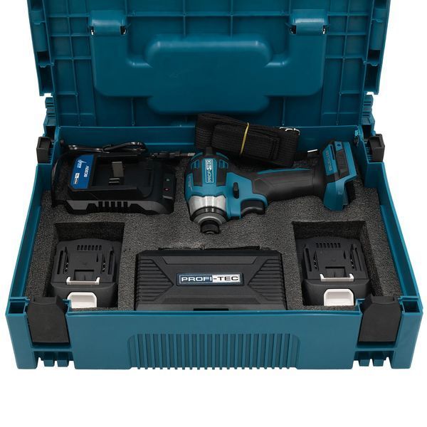 Купити Шурупокрут акумуляторний імпульсний PROFI-TEC PID1820BL 007224 (2акум.20В 2Аг /зарядний/кейс/180Нм) в Україні у Tools Store