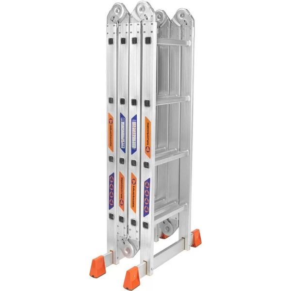 Лестница-трансформер алюминиевая 4 секции / 4 ступени BLUETOOLS : 4.70 м, 150кг (160-9013) 160-9013 фото