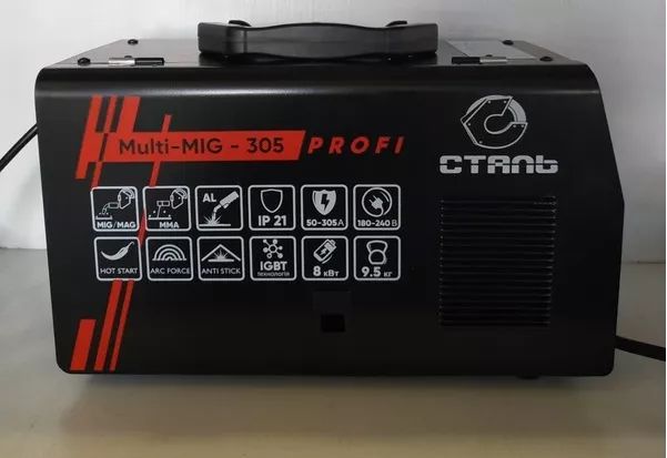 Зварювальний інверторний напівавтомат Сталь MULTI-MIG-305 PROFI : 8 кВА, 305 A, електрод 1,6-5мм, дріт 0.6-1мм MULTI-MIG-305 PROFI фото