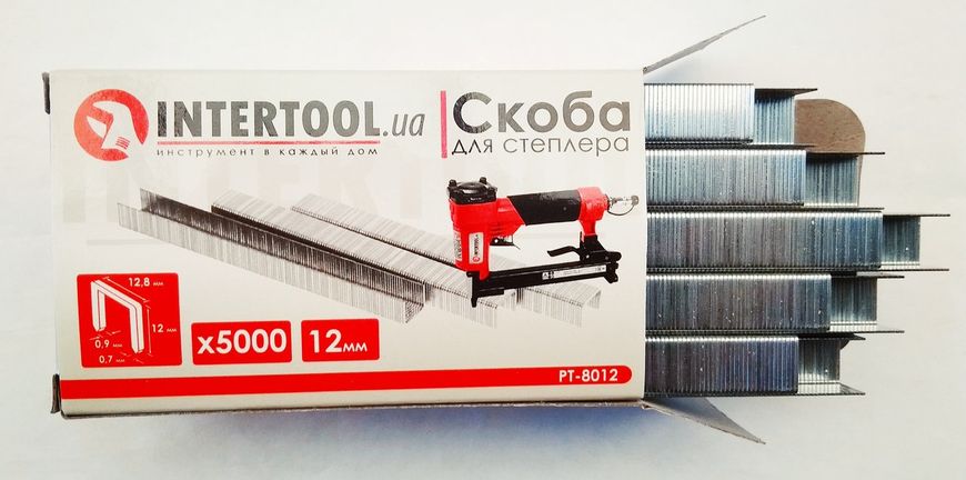Скоба для степлера РТ-1610 12*12.8мм (0.9*0.7мм) 5000шт/упак INTERTOOL PT-8012 PT-8012 фото
