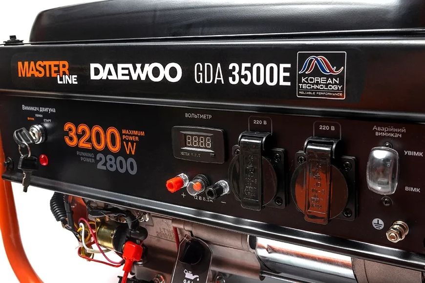 Професійний генератор бензиновий (електрогенератор) DAEWOO GDA 3500 E : 2.8/3.2 кВт бензогенератор для дому GDA 3500 E фото