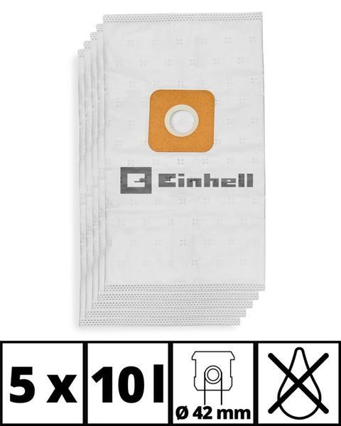 Мешки синтетические к пылесосам Einhell 10 л, 5 шт (2351262) 2351262 фото