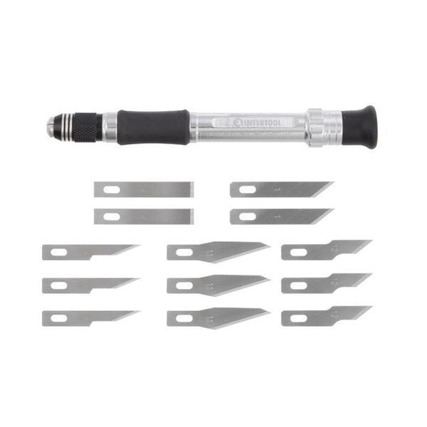 Купити Набір скальпелів з тримачем INTERTOOL HT-0524 (14шт.) в Україні у Tools Store