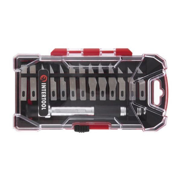 Купити Набір скальпелів з тримачем INTERTOOL HT-0524 (14шт.) в Україні у Tools Store