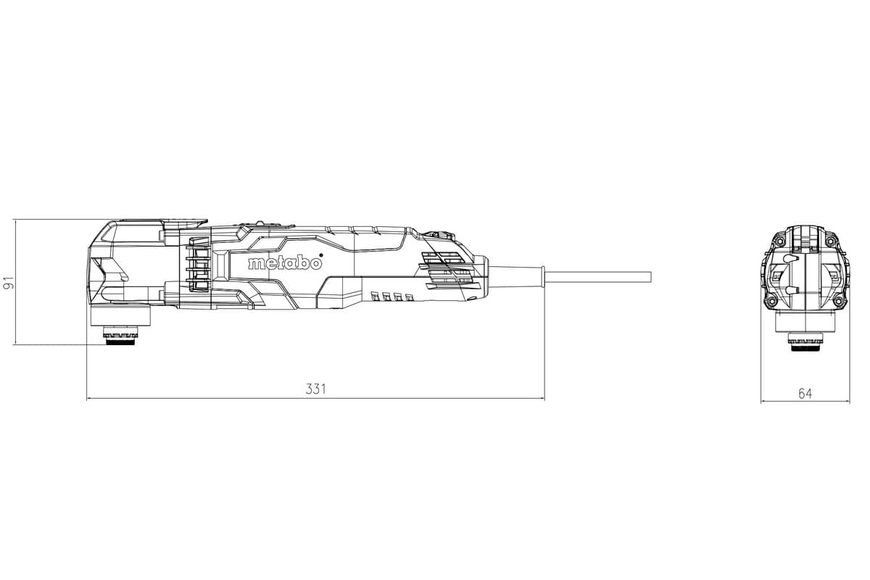 Электричный многофункциональный инструмент Metabo MT 400 Quick : 400 Вт, реноватор, мультитул 601406000 фото