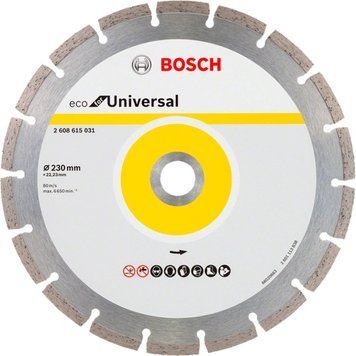 Диск отрезной алмазный 230*22мм сегментный BOSCH Eco Universal 2608615031 2608615031 фото