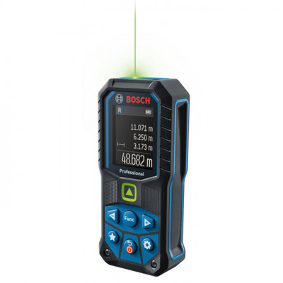 Професійний лазерний далекомір Bosch Professional GLM 50-25 G із чохлом : діапазон вимірювань 0.05–50 м, колір лазера зелений 0601072V00 фото
