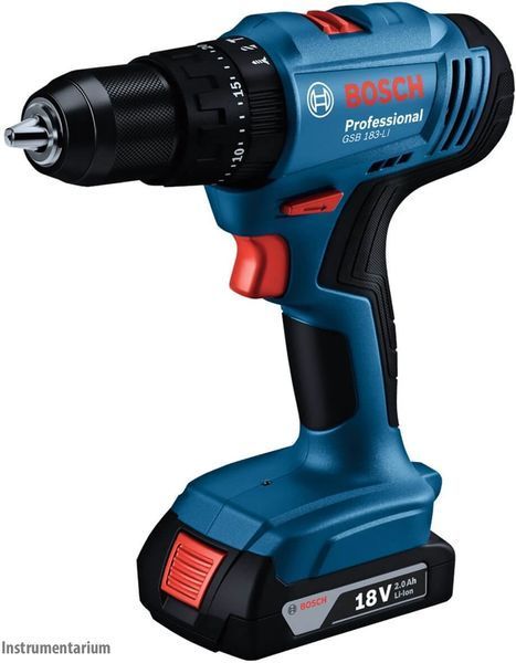 Аккумуляторная ударная дрель-шуруповерт Bosch Professional GSB 183-LI с АКБ 18V 2.0Ah, з/п в кейсе 06019K9101 фото