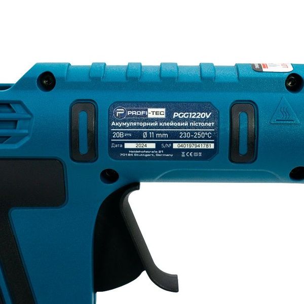 Профессиональный аккумуляторный клеевой пистолет PROFI-TEC PGG1120V POWERLine : без АКБ, 230 – 250 °С PGG1120V фото