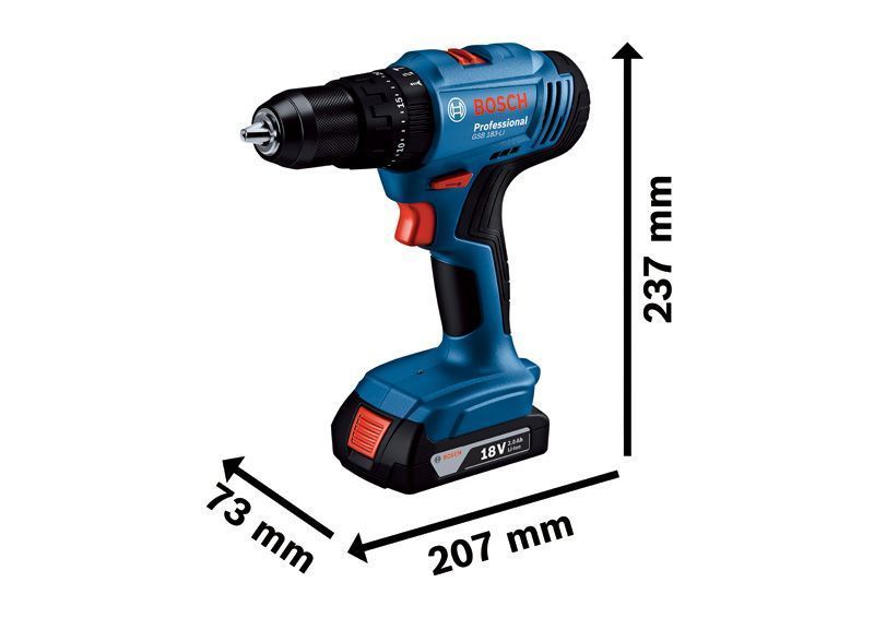 Аккумуляторная ударная дрель-шуруповерт Bosch Professional GSB 183-LI с АКБ 18V 2.0Ah, з/п в кейсе 06019K9101 фото
