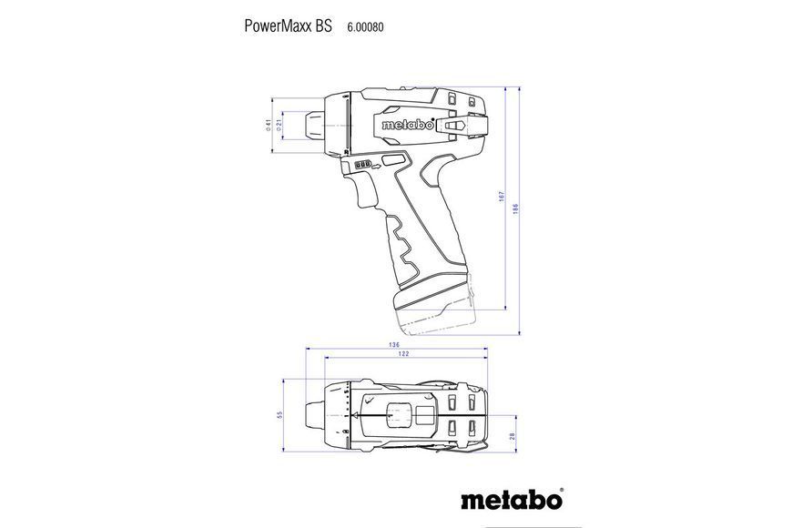 Купити Акумуляторний дриль-шуруповерт Metabo PowerMaxx BS Basic LC 12 : 34 Нм, кейс шуруповерт для дому (600984500) в Україні у Tools Store
