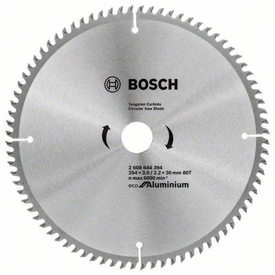 Диск пильний 254 х 30 (80Т) Bosch по алюмінію (2608644394) 2608644394 фото