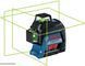 Профессиональный линейный лазерный нивелир Bosch Professional GLL 3-80 G: зеленый луч, 30м, на батарейках,кейс - фото товара 0601063Y00