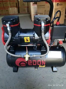 Компрессор 25л EDON ED1100-25L (1.1кВт/ 165л/мин /2 цилиндра/безмасляный) ED1100/25L фото
