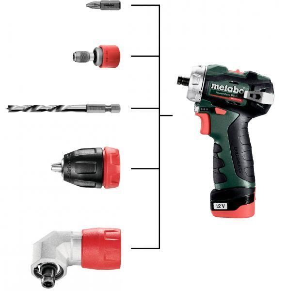 Купити Акумуляторний безщітковий шуруповерт Metabo PowerMaxx BS BL Q : 38 Нм, кейс шуруповерт для дому (601749500) в Україні у Tools Store