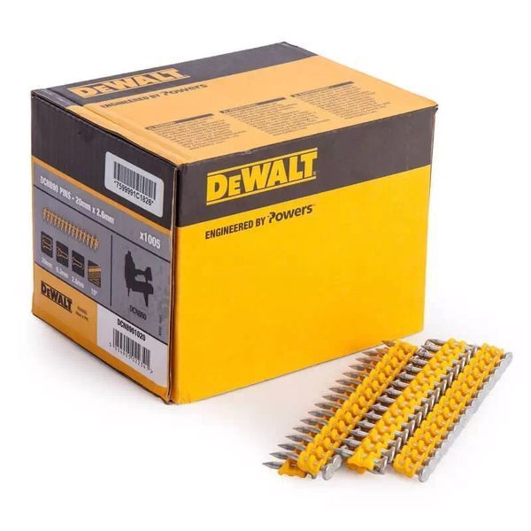Купити Цвяхи по м&rsquo;якому бетону для степлера DCN890 DeWALT DCN8901030 : 30 х 2.6 - 1005 шт, в Україні у Tools Store