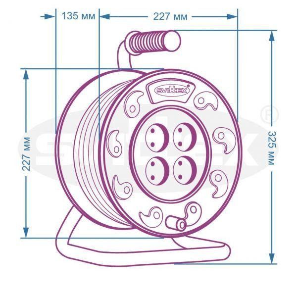 Качественный удлинитель на катушке для сада с термозащитой SVITTEX SV-005 30м 2х1,5мм электрический удлинитель SV-005 фото