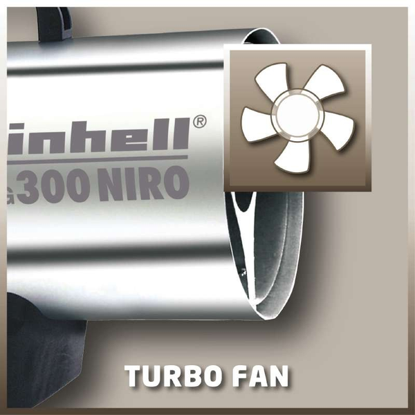 Мощный обогреватель газовый Einhell HGG 300 Niro: без АКБ, 30 кВт, 1.5 бар, расход воздуха 1000 м3/ч (2330910) 2330910 фото