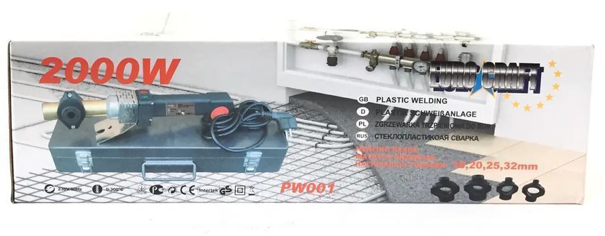Паяльник для пластиковых труб EURO CRAFT PW001 (2000Вт/круглый) PW001 фото