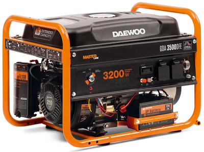 Профессиональный генератор газобензиновый DAEWOO GDA 3500DFE : 2.8/3.2 кВт, газ-бензин, бак 18 л, вес 45 кг GDA3500DFE фото