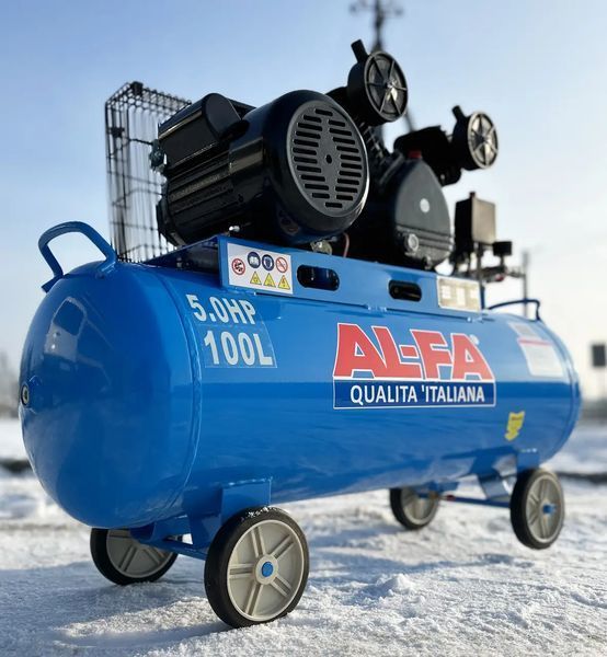 Купити Ремінний компресор AL-FA ALC100-2/230V (100 л, 3,8 кВт, 660 л/хв) в Україні у Tools Store