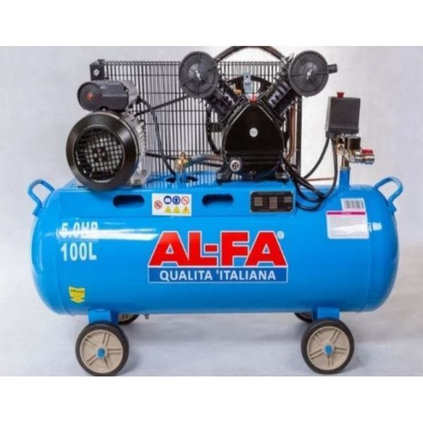 Купити Ремінний компресор AL-FA ALC100-2/230V (100 л, 3,8 кВт, 660 л/хв) в Україні у Tools Store